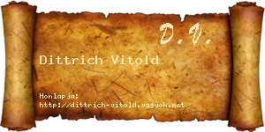 Dittrich Vitold névjegykártya